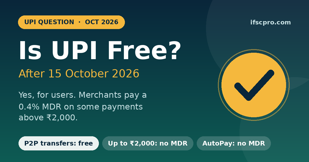 Is UPI Free After 15 October 2026? What Users Should Know